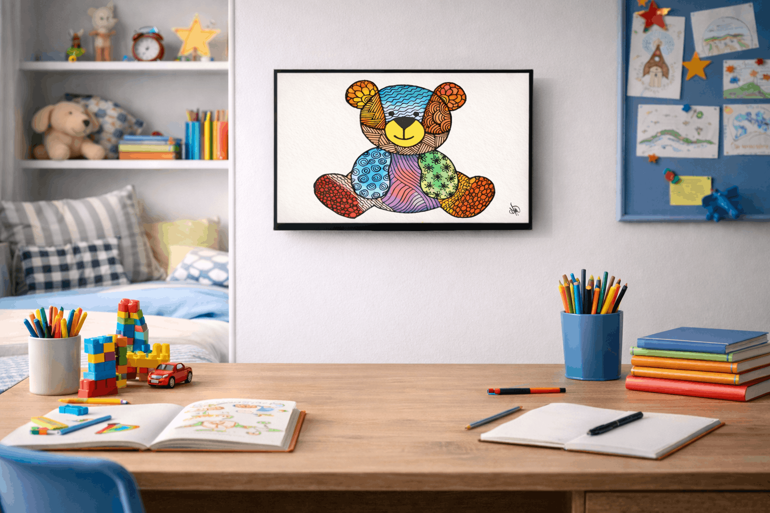 Home Office — TV displaying art