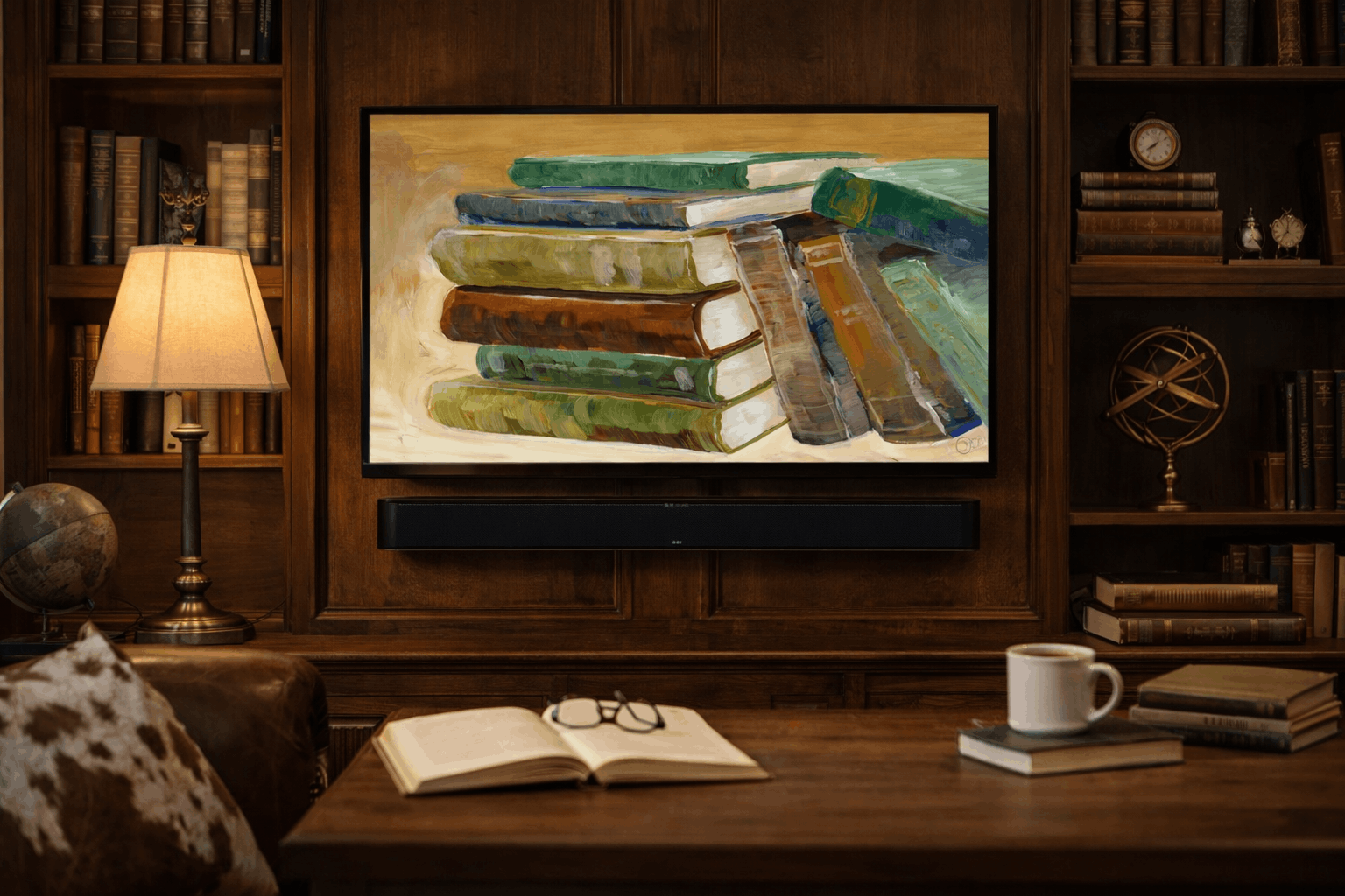 Music Studio — TV displaying art