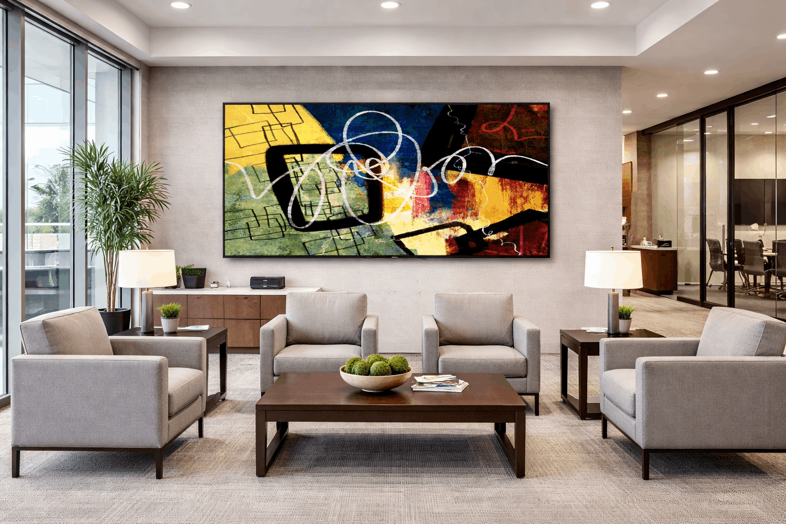 Traditional Study — TV displaying art